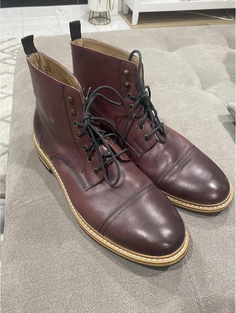 1901 Boots Mens Booties Brownish Red Leather SZ 14 Great Condition